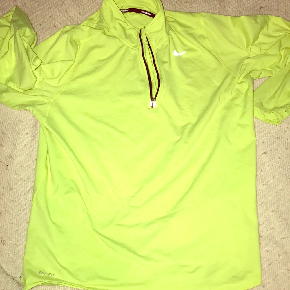 lime green nike half zip